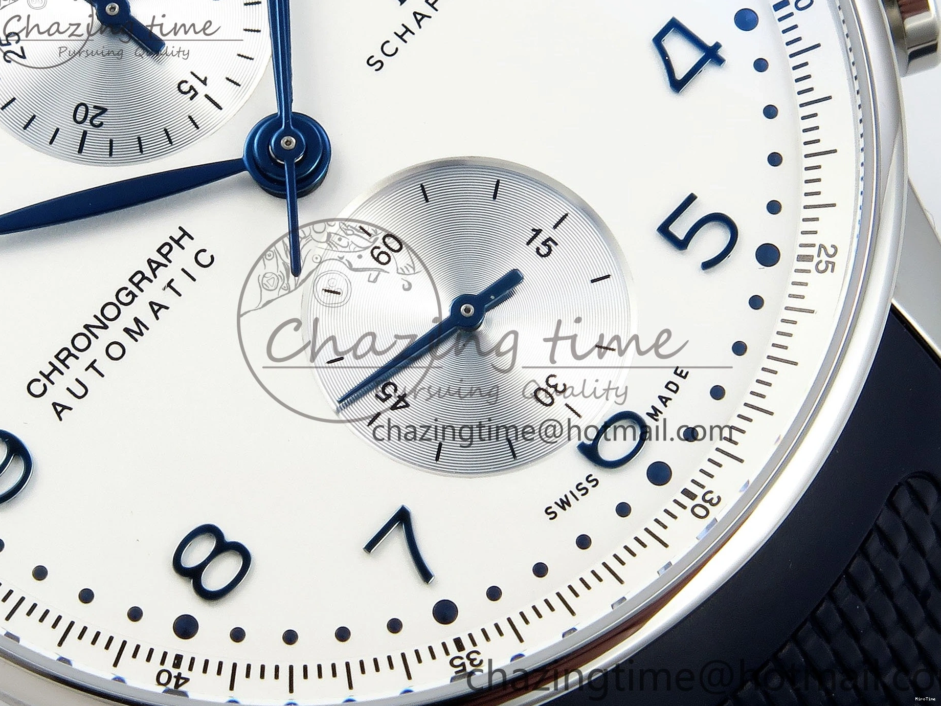 MIROTIME 0211 Casual Portuguese Chrono IW3716 Z+F 1:1 Best Edition White Dial on Blue Rubber Strap A 7016